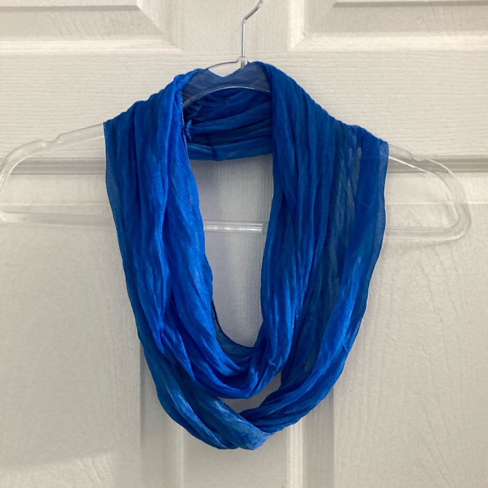 Peach Couture Blue Infinity Scarf Lightweight Wrap